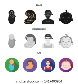 Vector design of girl and boy  logo. Collection of girl and school vector icon for stock.