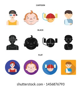 Vector design of girl and boy logo. Set of girl and school stock symbol for web.