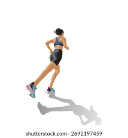 vector design of a girl running