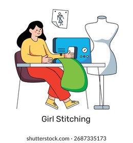 Projeto vetorial de costura menina