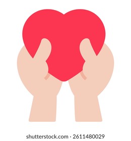 Vector design of giving heart, flat icon