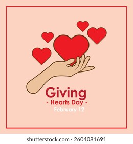 vector Design Giving Hearts Day – February 12.