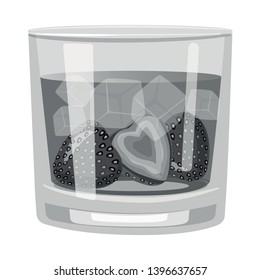 Vector design  glass and strawberry logo. Collection  glass and glass stock symbol for web.