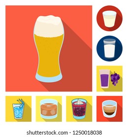 Vector design of glass  and transparent  logo. Collection of glass  and empty  stock vector illustration.