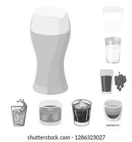 Vector design of glass  and transparent  logo. Set of glass  and empty  stock symbol for web.