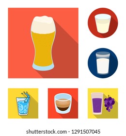 Vector design of glass  and transparent  logo. Collection of glass  and empty  vector icon for stock.