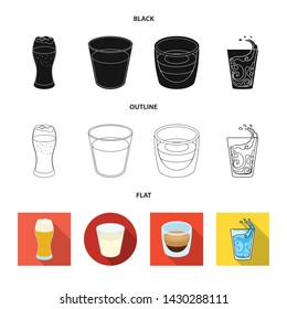 Vector design of glass and transparent logo. Set of glass and empty stock vector illustration.
