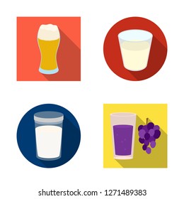 Vector design of glass  and transparent  sign. Collection of glass  and empty  vector icon for stock.