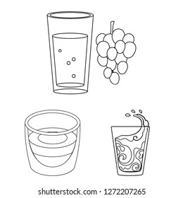 Vector design of glass  and transparent  symbol. Collection of glass  and empty  stock vector illustration.