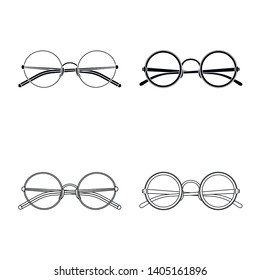 Vector design of glasses and frame logo. Collection of glasses and accessory stock vector illustration.