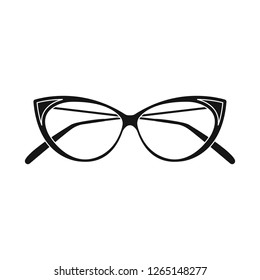 Vector design of glasses and frame sign. Set of glasses and accessory stock vector illustration.