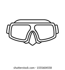 Vector design of glasses and mask sign. Web element of glasses and dive Stock symbol for web.