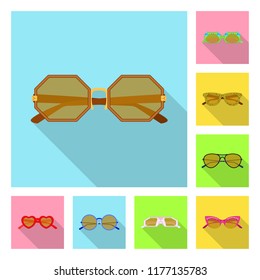 Vector design of glasses and sunglasses icon. Set of glasses and accessory stock symbol for web.