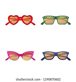Vector design of glasses and sunglasses icon. Set of glasses and accessory vector icon for stock.