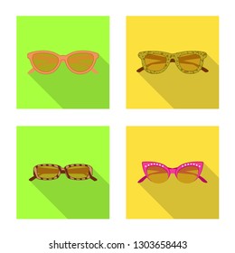 Vector design of glasses and sunglasses icon. Set of glasses and accessory stock symbol for web.