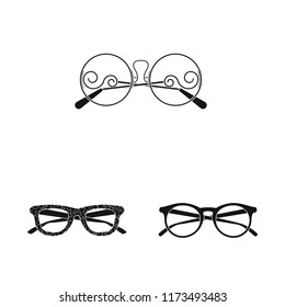 Vector design of glasses and sunglasses logo. Collection of glasses and accessory stock symbol for web.