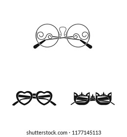 Vector design of glasses and sunglasses logo. Collection of glasses and accessory vector icon for stock.