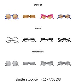 Vector design of glasses and sunglasses logo. Collection of glasses and accessory stock symbol for web.