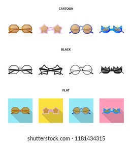 Vector design of glasses and sunglasses logo. Collection of glasses and accessory stock symbol for web.