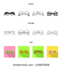 Vector design of glasses and sunglasses logo. Collection of glasses and accessory stock vector illustration.