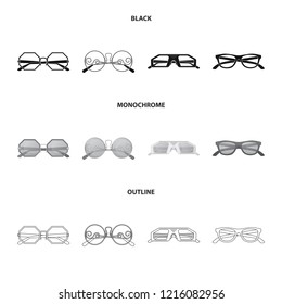 Vector design of glasses and sunglasses logo. Collection of glasses and accessory vector icon for stock.
