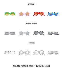 Vector design of glasses and sunglasses logo. Set of glasses and accessory stock symbol for web.