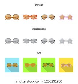 Vector design of glasses and sunglasses logo. Collection of glasses and accessory symbol for web.