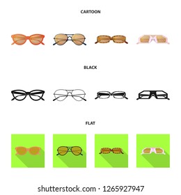 Vector design of glasses and sunglasses logo. Set of glasses and accessory stock symbol for web.