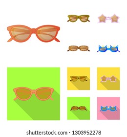 Vector design of glasses and sunglasses logo. Set of glasses and accessory stock vector illustration.