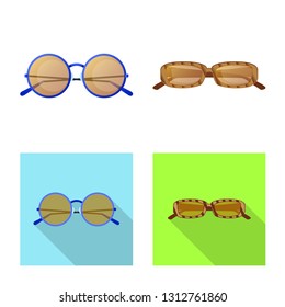 Vector design of glasses and sunglasses logo. Set of glasses and accessory stock symbol for web.
