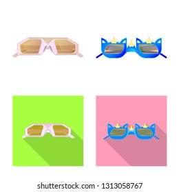 Vector design of glasses and sunglasses logo. Set of glasses and accessory stock symbol for web.