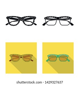 Vector design of glasses and sunglasses logo. Collection of glasses and accessory stock vector illustration.