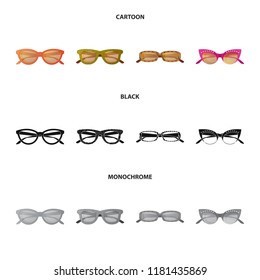 Vector design of glasses and sunglasses sign. Collection of glasses and accessory stock symbol for web.
