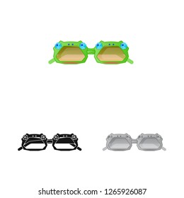 Vector design of glasses and sunglasses sign. Collection of glasses and accessory stock vector illustration.