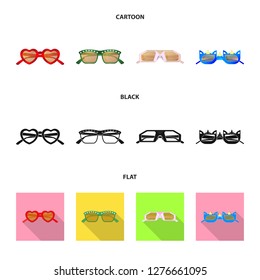 Vector design of glasses and sunglasses sign. Set of glasses and accessory vector icon for stock.