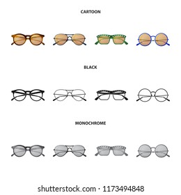Vector design of glasses and sunglasses symbol. Set of glasses and accessory stock symbol for web.