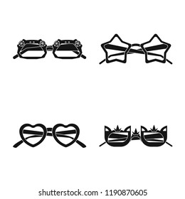 Vector design of glasses and sunglasses symbol. Set of glasses and accessory stock symbol for web.