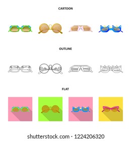 Vector design of glasses and sunglasses symbol. Set of glasses and accessory stock symbol for web.