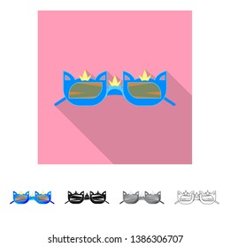 Vector design of glasses and sunglasses symbol. Set of glasses and accessory stock vector illustration.