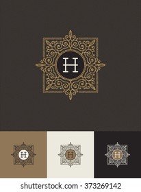 Vektordesign - glattere goldene Monogramme