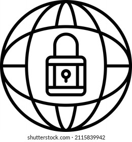 Diseño de vectores Estilo de icono de seguridad global