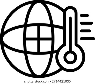 Estilo del icono del calentamiento global del diseño del Vector