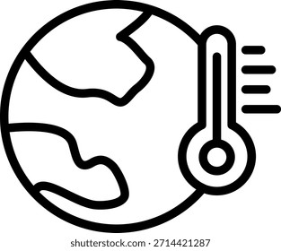 Estilo del icono del calentamiento global del diseño del Vector