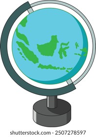 Vector design of globe with directed indonesia and asia on it 