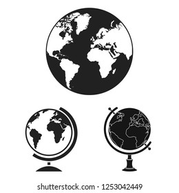 Vector design of globe and world sign. Set of globe and earth stock symbol for web.