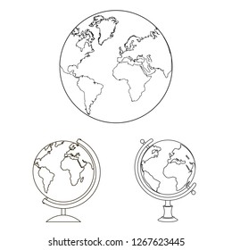 Vector design of globe and world sign. Collection of globe and earth stock vector illustration.