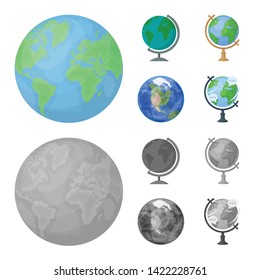 Vector design of globe and world sign. Set of globe and earth vector icon for stock.