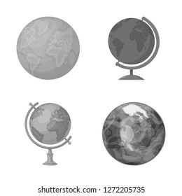 Vector design of globe and world symbol. Collection of globe and earth vector icon for stock.