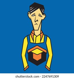 vector design of a gloomy man