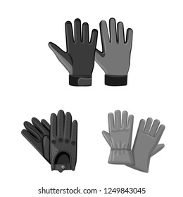 Vector design of glove and winter icon. Collection of glove and equipment vector icon for stock.